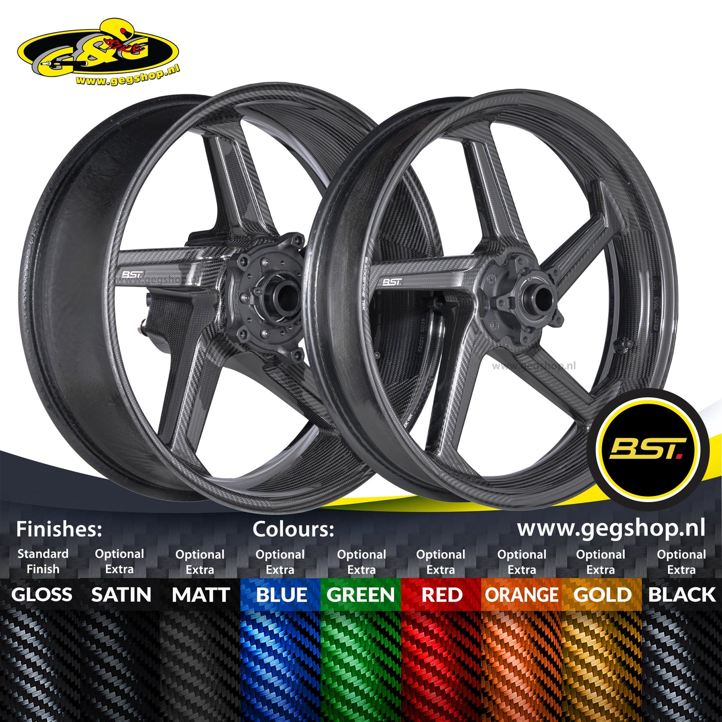 BST Star TEK achtervelg carbon 6.0" x 17" RSV4 (2021-2024)