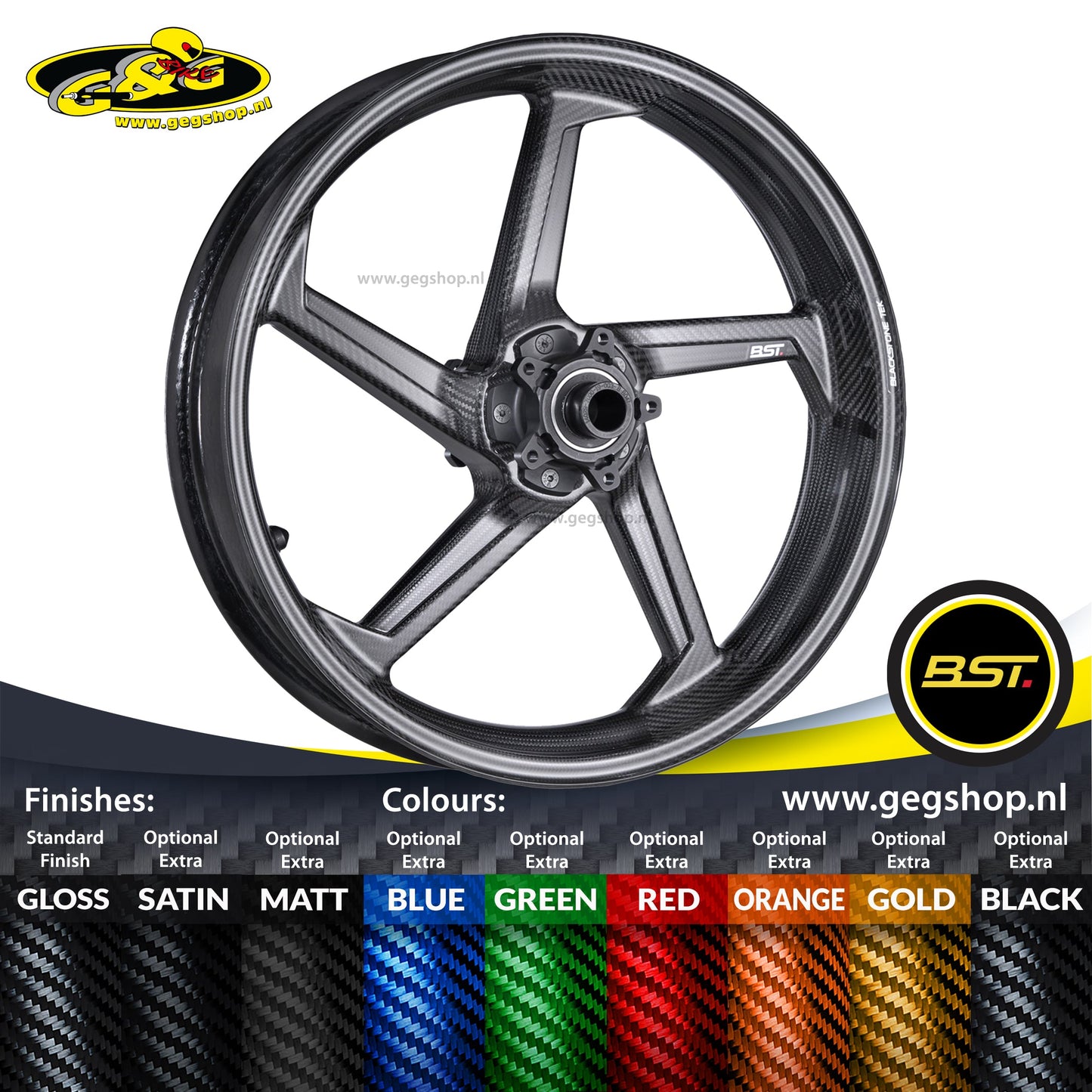 BST Star TEK voorvelg carbon 3,5 x 17" M 1000 XR 2024+