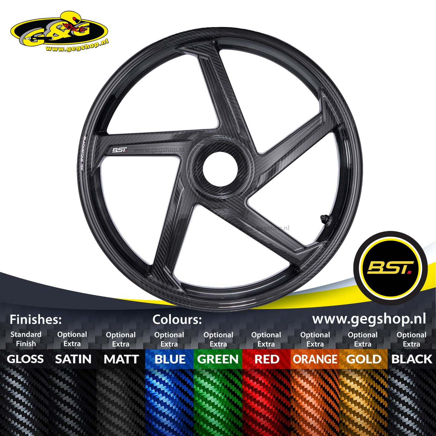 BST Carbon Voorvelg Rapid Tek 3,5 x 17" S 1000 RR 2019-2022 Vervanging M Pack TUV version