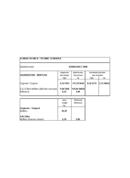 G&G Big Oval Double Échappement Set Z1000 2007-2009