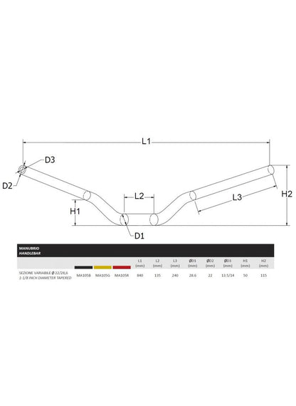 Handlebar 22-29mm Fatbar CNC Racing Ducati Multistrada V4 Rally (2023-2024)