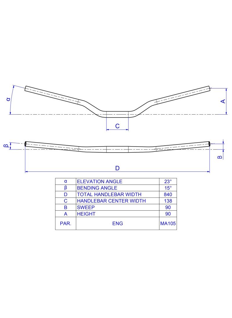 Fatbar stuur 22-29mm universeel CNC Racing Kawasaki Z650 (2026+)