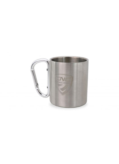 Tasse en acier inoxydable avec logo CNC et poignée de carabiner