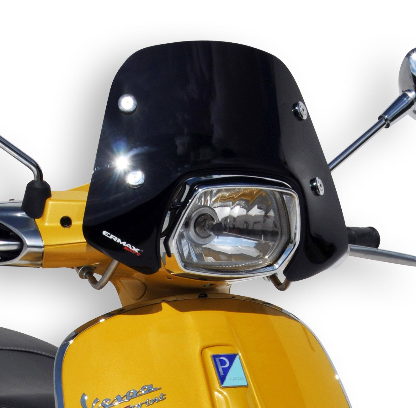 En pare-brise court (30 cm) Smoke Dark pour Vespa Sprint 50 / Sprint 125 / Sprint 150