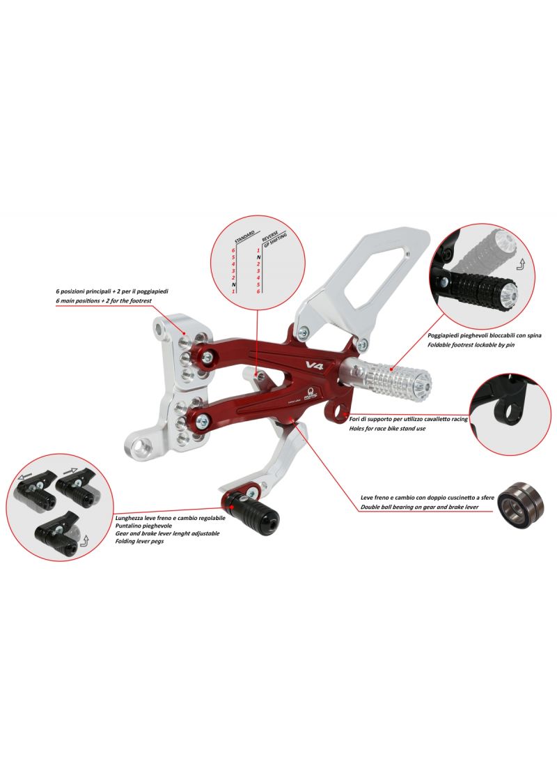 Rearset CNC Racing Pramac Limited Panigale V4 V4S