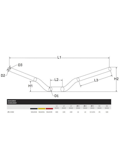 Handlebar 22mm CNC Racing Ducati Hypermotard 1100 (2007-2012)