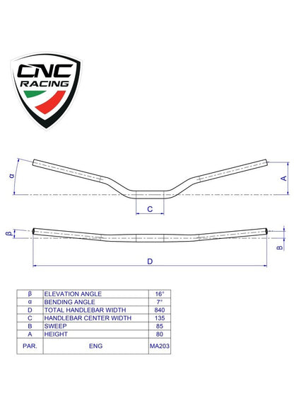 Handlebar 22mm CNC Racing Kawasaki Z900 (2025+)