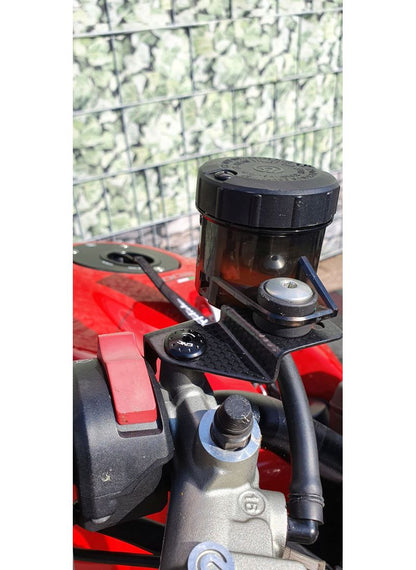 Remvloeistof koppeling vloeistof reservoir steunenset (2 st. ) mat carbon Ducati Monster V2 + (Plus) (2026+)